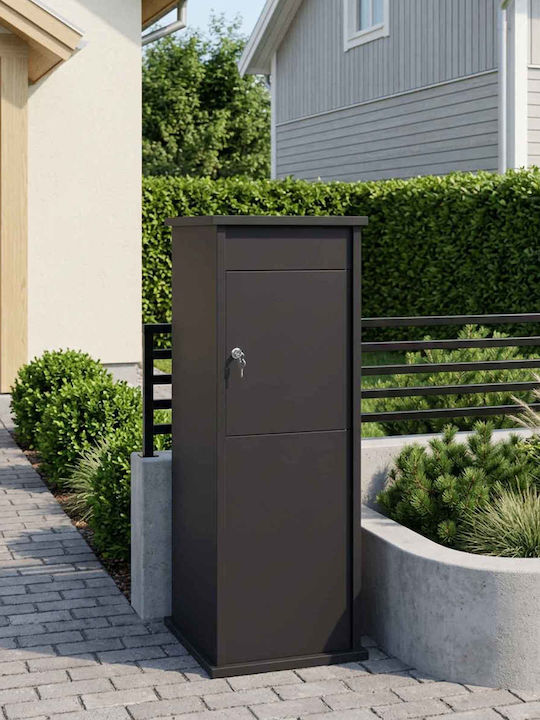 vidaXL Γραμματοκιβώτιο Εξωτερικού Χώρου Inox σε Μαύρο Χρώμα 40x40x100cm
