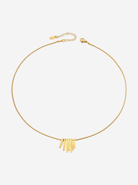 Charmy Choker Γεωμετρικό από Επιχρυσωμένο Ατσάλι