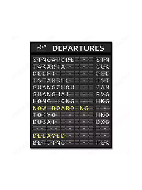 Wandposter aus Leinwand „Flughafen Abflug“ 70x100cm Al Singapore