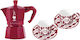 Bialetti Moka Express 3-Cup Electric Red Espresso Pot
