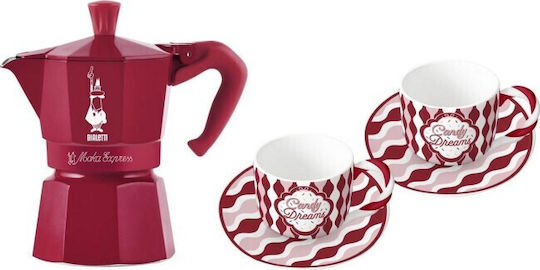 Bialetti Moka Express 3-Cup Electric Red Espresso Pot