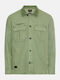 Long-Sleeve Linen Overshirt Green