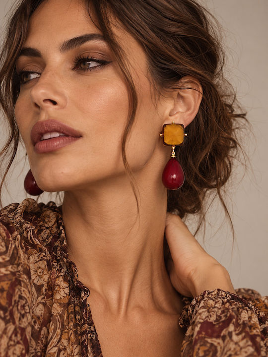 Boho Chic Χειροποίητα Σκουλαρίκια Πέτρες