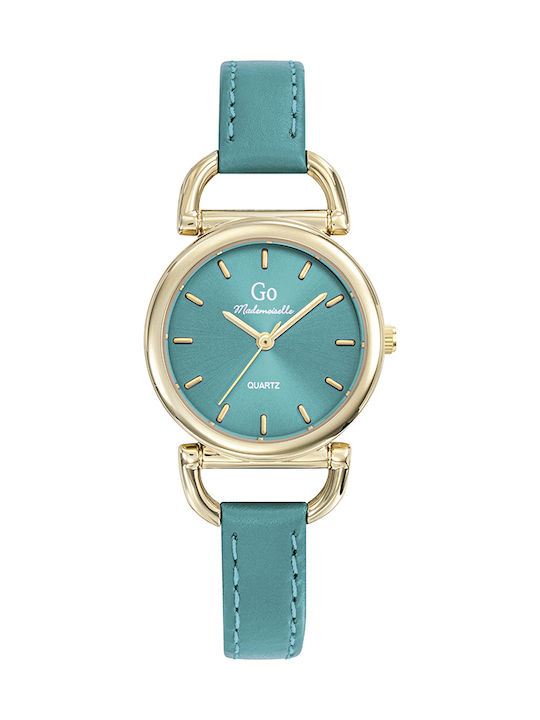 Women's 28mm Battery-Powered Watch with Turquoise Leather Strap