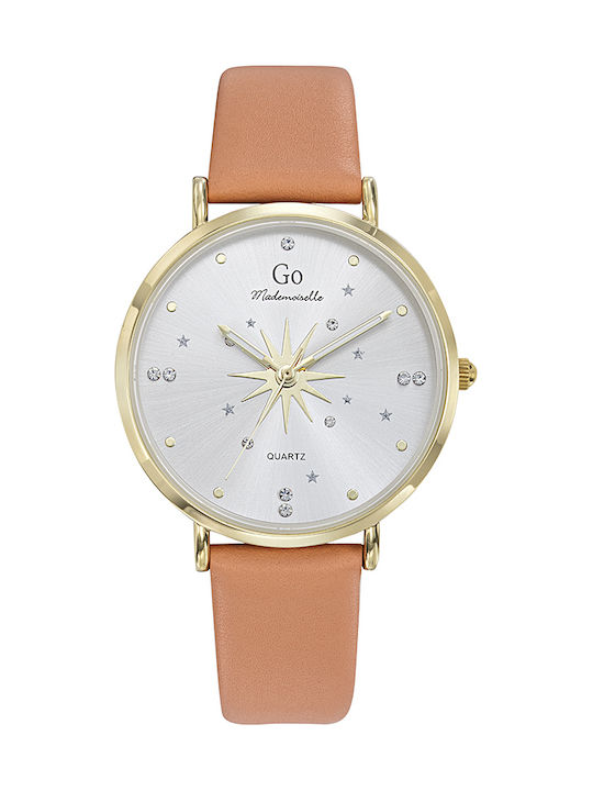 Women's 36mm Battery Watch with Orange Leather Strap