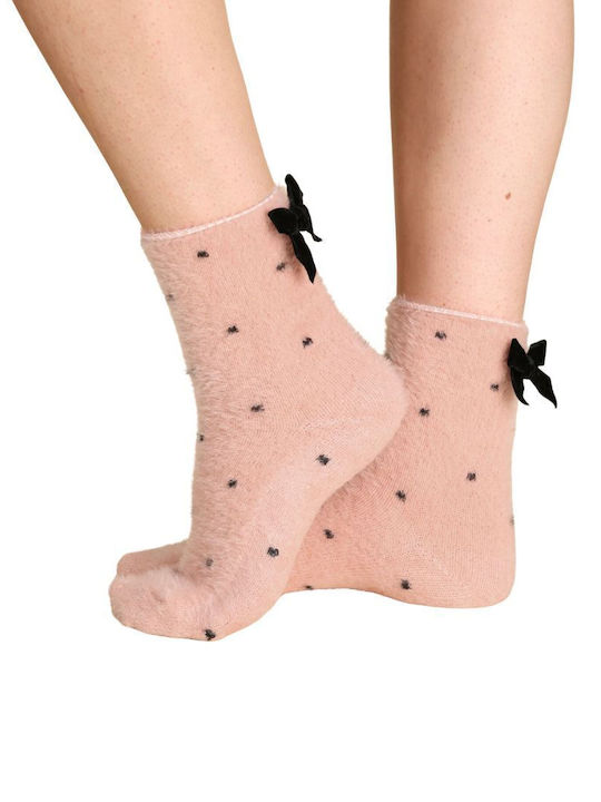 Noidinotte Einfarbige Damen-Socken Pois Pink