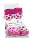 Dribble Ons Rosa Gepunktete Kinder-Hausschuh-Socken
