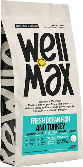 Wellmax Grain-Free Dry Dog Food Adult Fresh Ocean Fish & Turkey 12kg