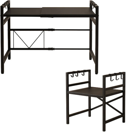ikonka Suport Metalic pentru Cuptor cu Microunde 63x32x44 cm Negru