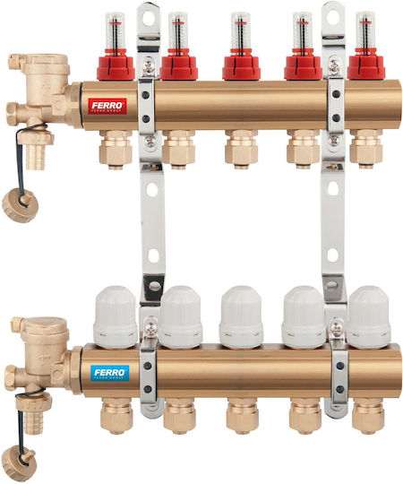 N-rzp09s Ferro Distributor 9-way Thermostatic Valves Flow Meters Standard