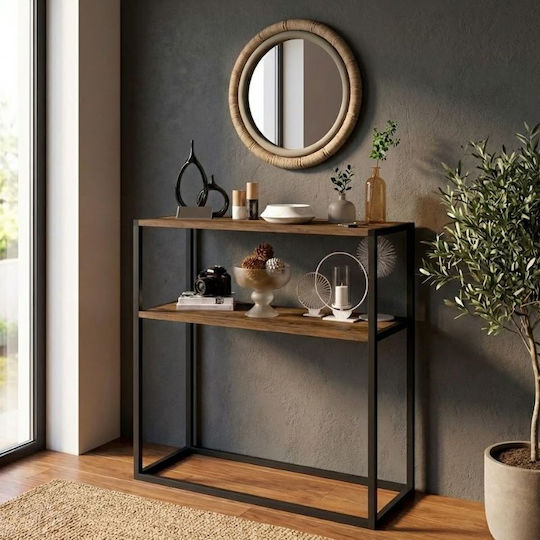 Metal Console Table Smoked Walnut GP041-0018.5 L90xW33.5xH90cm. Metal Console Table Smoked Walnut GP041-0018.5 L90xW33.5xH90cm.