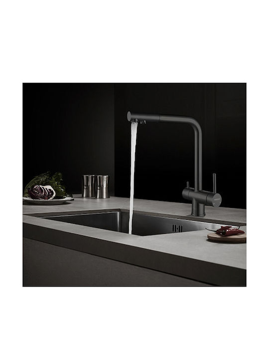 Higold Countertop Kitchen Faucet with Pull-Out Spray Black
