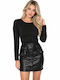 Leather Mini Skirt Black WG-SO11095-27BL-Black