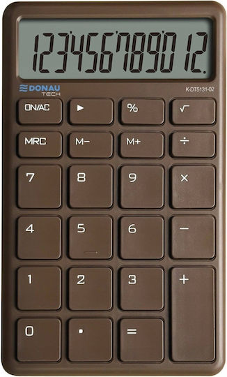 Donau Калкулатор с 12 Цифри в Кафяв Цвят