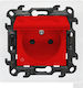 Kontakt-Simon Single External Power Socket with Red Cover