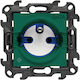 Kontakt-Simon Single Recessed Power Socket with Key and Green Cover