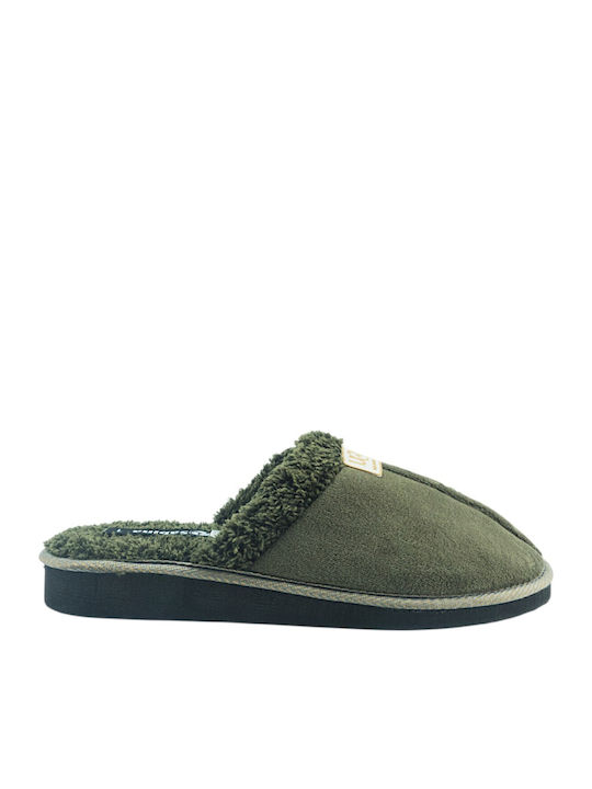 Sabina Men's Slippers With Fur Khaki