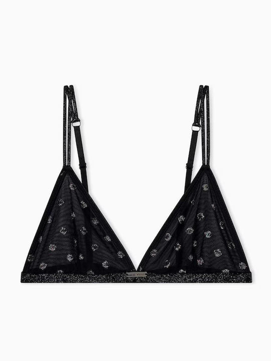 Emporio Armani Бюстие без банели на точки Ew004784af25583 Черно блестящо