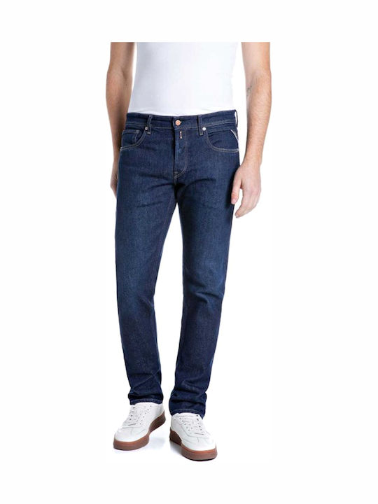 Grover Мъжки Дънков Панталон Relaxed Straight Fit Син