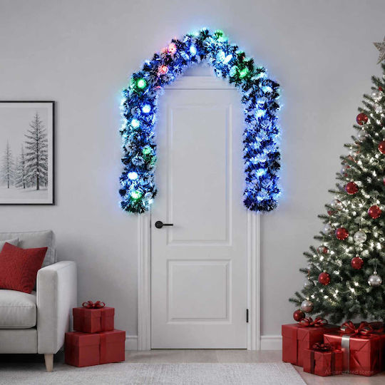 vidaXL Illuminated Christmas Garland Plastic Green 200 cm