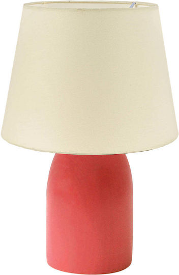 ARlight Tla 50 Wooden Table Lamp for E14 Socket with White Shade and Pink Base