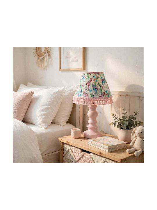 Oxygen Table Lamp for E27 Socket with Pink Shad...