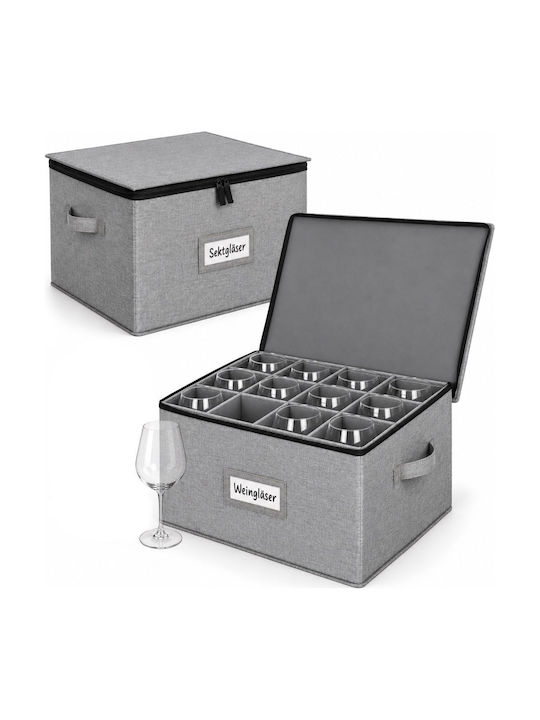 Relaxdays Fabric Storage Box with Lid Grey 2 Pi...