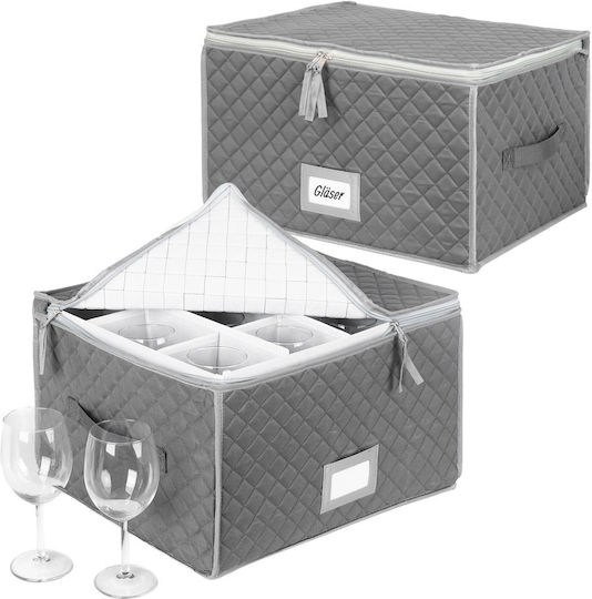 Relaxdays Cutie de Depozitare din Material Textil cu Capac Gri