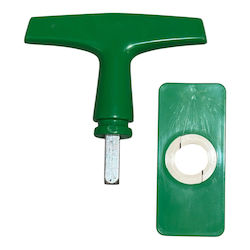 Mâner de ușă din plastic în formă de T, cu pin de 8 mm, verde D.mach 105.07