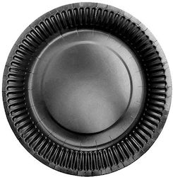 Farfurii de Hârtie Medii Negre Ø18 Cm L6 – 50 Bucăți Tefaco 113671