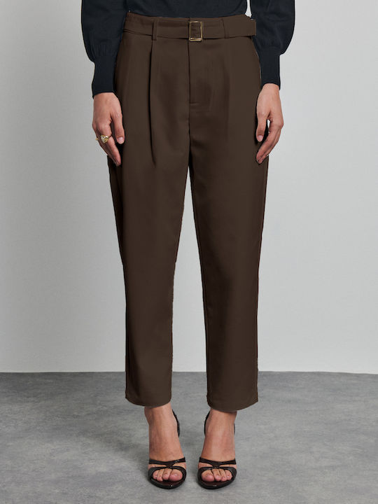 Olivia Women's Chino Trousers in Loose Fit Espresso
