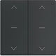 Kontakt-Simon Recessed Quadruple Roller Shutter Wall Switch Without Frame Grey