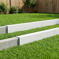 Garden Border Edging Profiles 10 Pcs 100 x 6 x 15 cm Steel White 8012951 White Garden Border Edging Profiles 10 Pcs 100 x 6 x 15 cm Steel White 8012951 White
