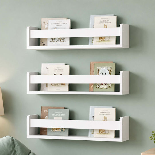 Raft de Perete pentru Copii Alb 58x12x10 cm