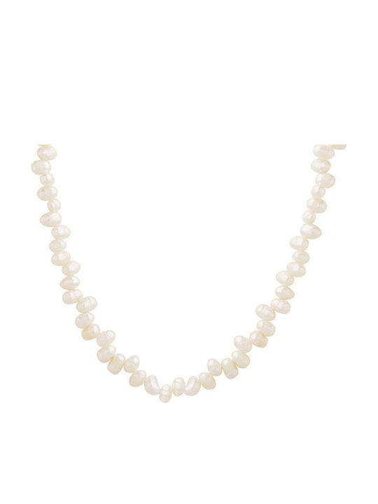 Charmy Choker από Ατσάλι με Πέρλες