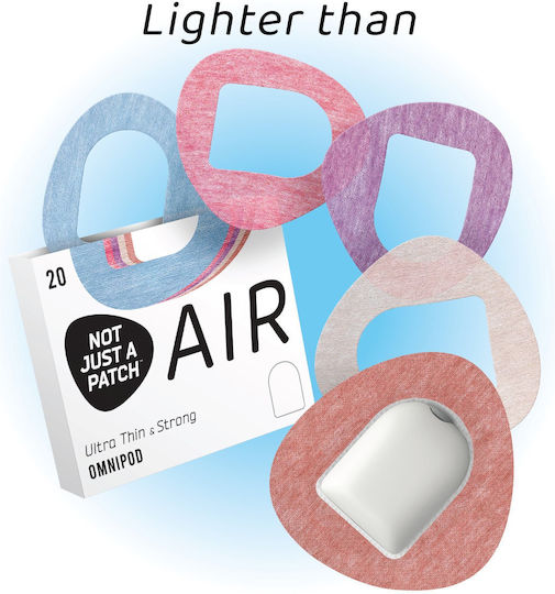 Not Just A Patch Air Cutout Waterproof Omnipod Adhesive Patch 20 Pieces – Various Colors
