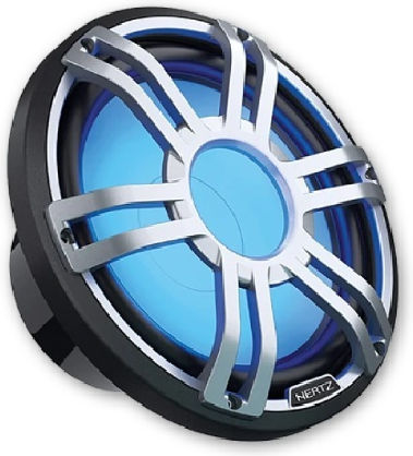Hertz Marine Subwoofer 10" 500w Led Rgb Μαύρο Ασημί Γκρι Hms10 S2-ld-g