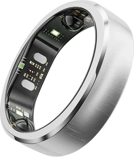RingConn Gen 3 Smart Ring 21.2mm Waterproof with Heart Rate Monitor Brushed Silver
