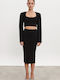 Women's Long Sleeve Crop Top Black