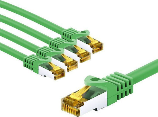 Goobay S/FTP Cat.6a (Gigabit) Ethernet Мрежов Кабел 2m Зелен 5бр.