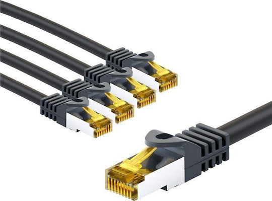 Goobay S/FTP Cat.6a (Gigabit) Ethernet мрежов кабел 2 m Черен 5 бр.