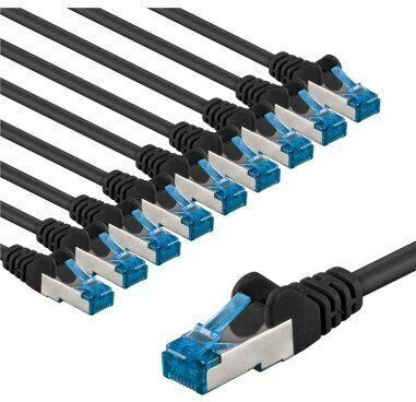 Goobay S/FTP Кат. 6а (Gigabit) Мрежов Ethernet Кабел 1 m Черен 10 бр