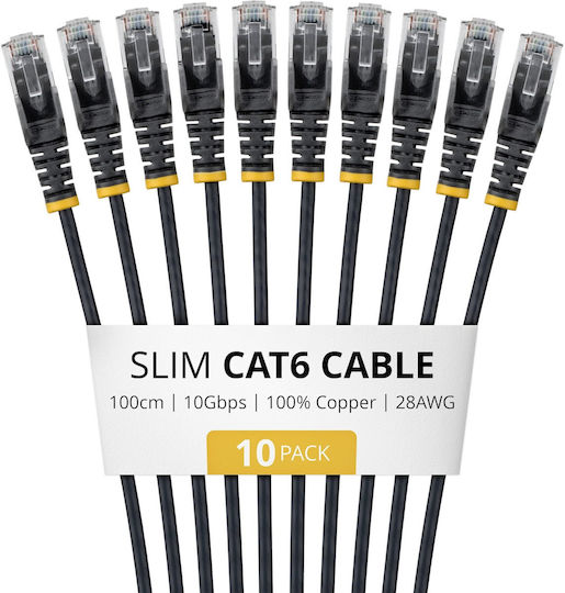StarTech U/UTP Cat.6 (Gigabit) Καλώδιο Δικτύου Ethernet 1m Μαύρο