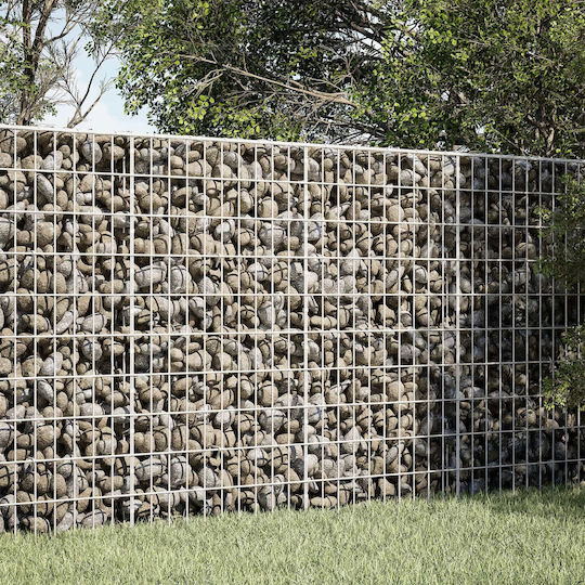 vidaXL Steel Gabion Box for Garden Fencing 100x10x100 cm Silver