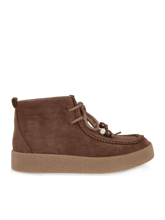 Seven Wildleder Damen-Stiefeletten in Cognacfar...