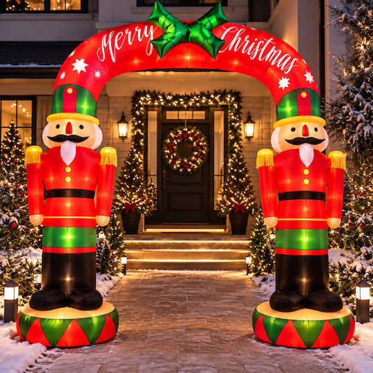 Inflatable Nutcracker Arch Illuminated Decorative Inflatable Santa Claus