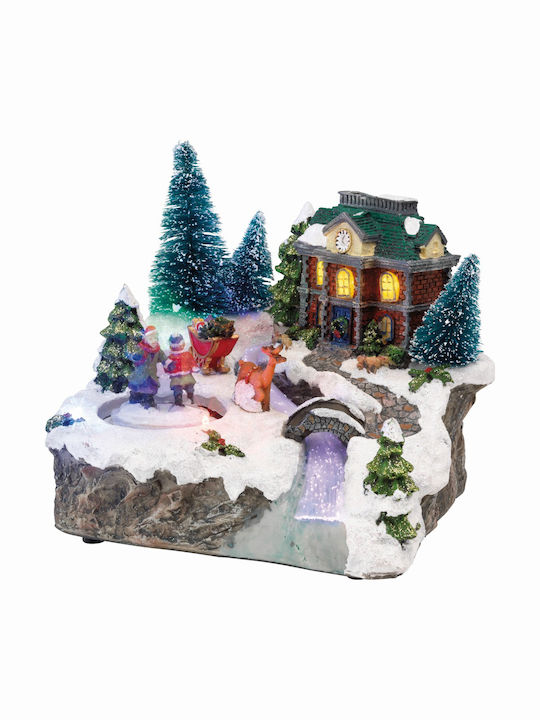 Kaemingk Christmas Illuminated Decorative Carousel with Motion, Battery Operated 18x16x15cm