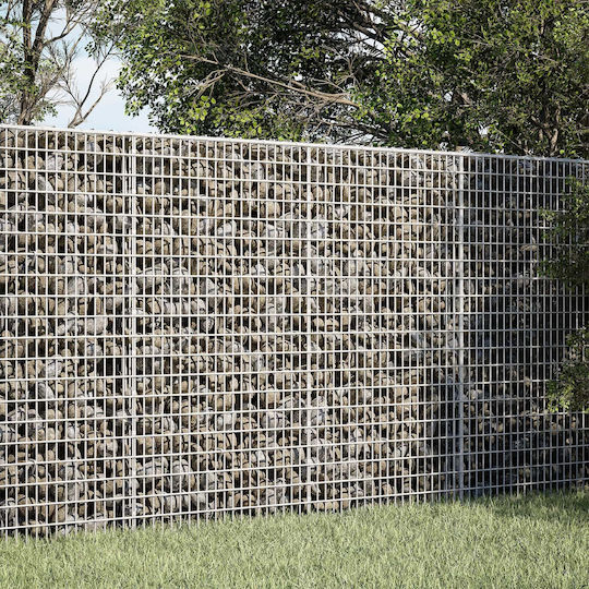 vidaXL Steel Gabion Box for Garden Fence 100x20x100 cm Silver