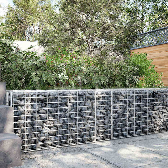 vidaXL Steel Gabion Box for Garden Fence 100x10x50 cm Silver