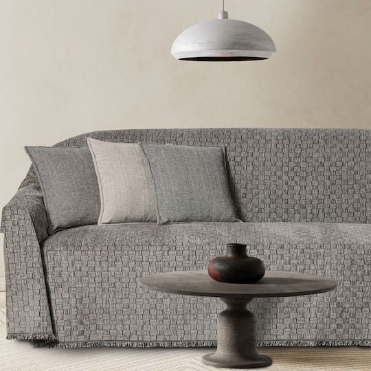 Das Home 0312 Cuvertură Pentru Canapea Cu 4 Locuri din Chenille 180x350 cm Gri